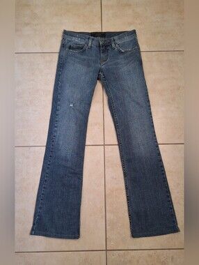 Juicy Couture Y2K Low Rise Jeans Hipster Bootcut Flare Blue Vintage Womens 24